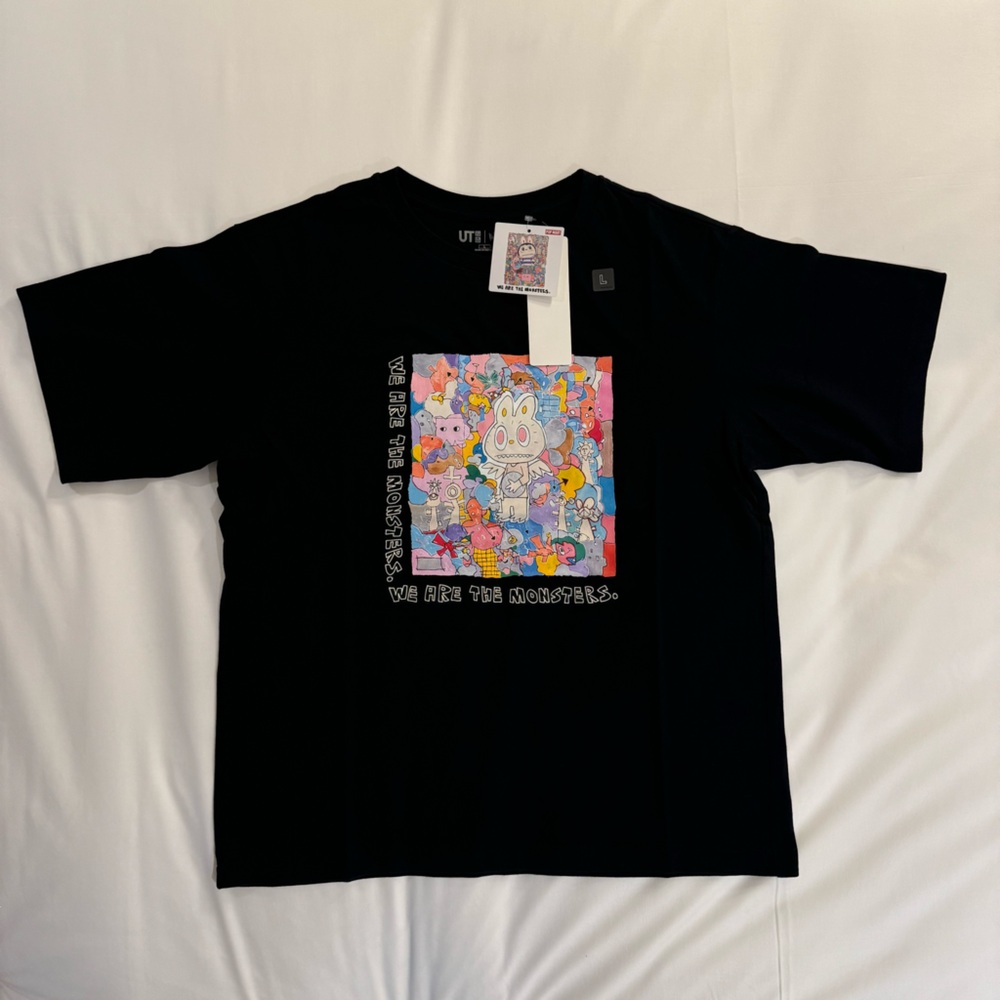 Uniqlo Popmart Black The Monsters T-shirt